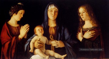  giovanni tableaux - Vierge à l’Enfant entre Sainte Catherine et St Mary Renaissance Giovanni Bellini